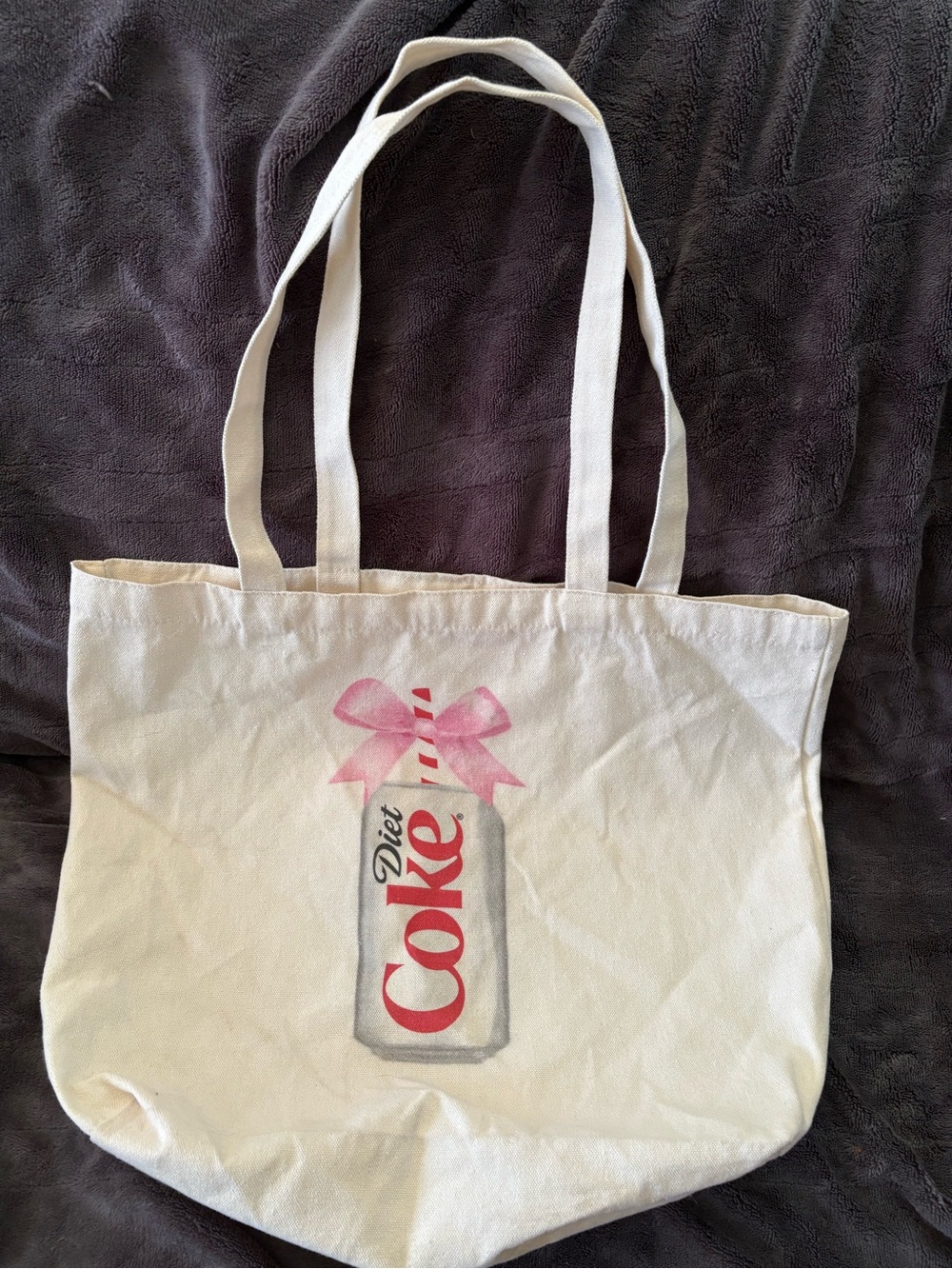 Pink Diet Coke Bow Canvas Tote Bag